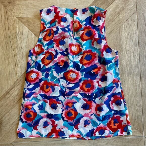 Laundry by Shelli Segal sleeveless floral blouse M - Picture 10 of 10